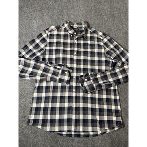 Proof Shirt Mens Large Blue Plaid Cotton Long Sleeve Button Down Stretch Casual